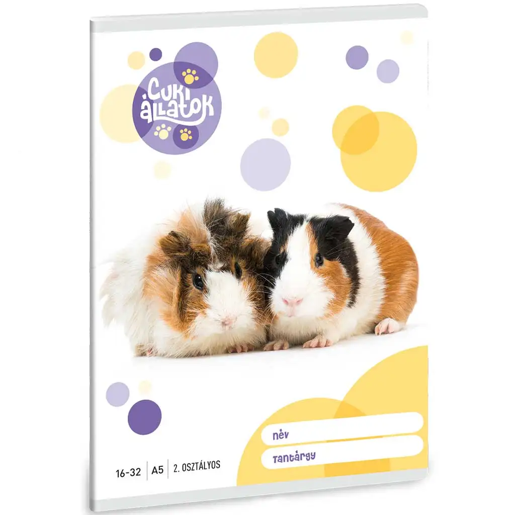 Ars Una: Cuki állatok - Tengerimalac 2. osztályos vonalas füzet 32 lapos A/5