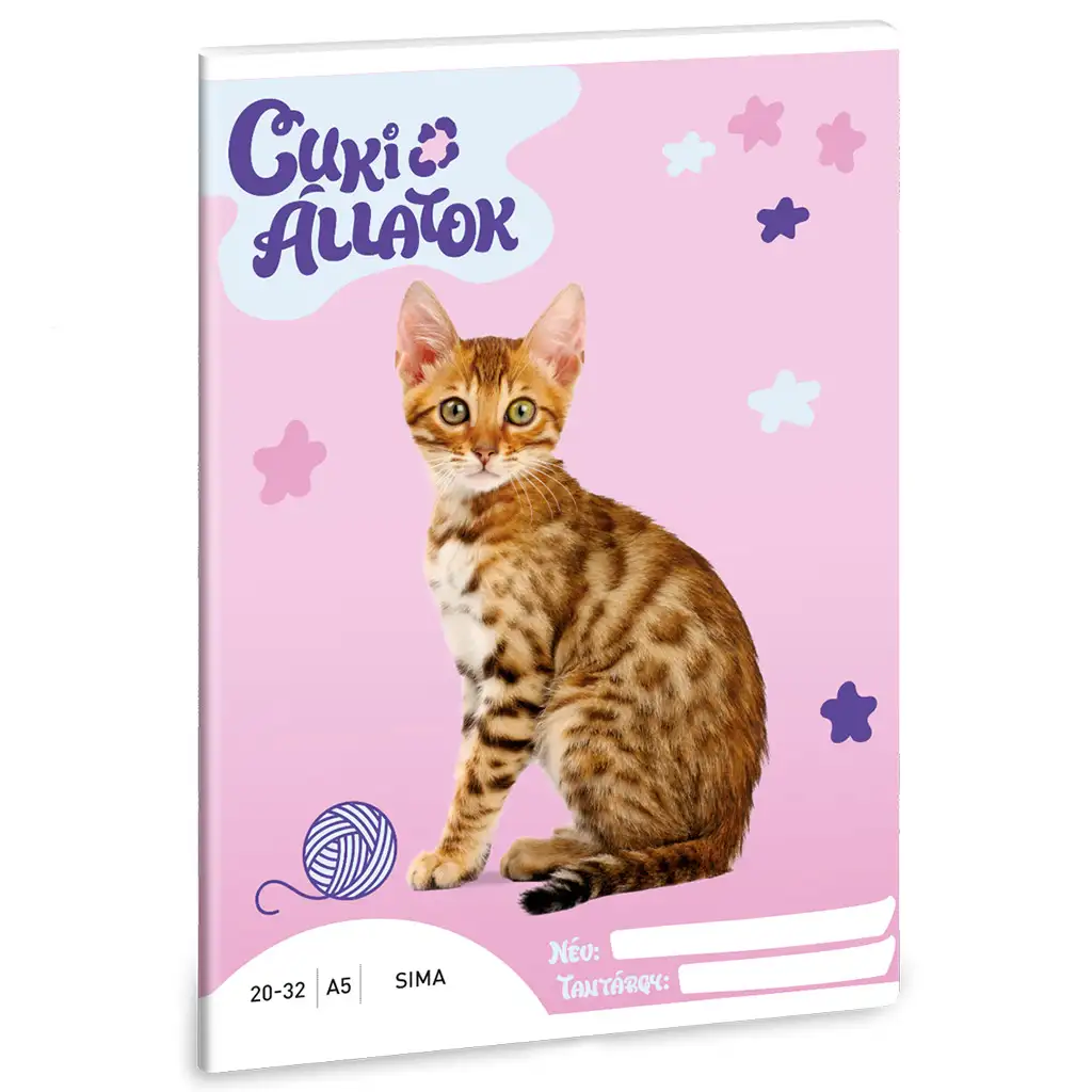 Ars Una: Cuki állatok - Bengáli macska sima lapú füzet A/5
