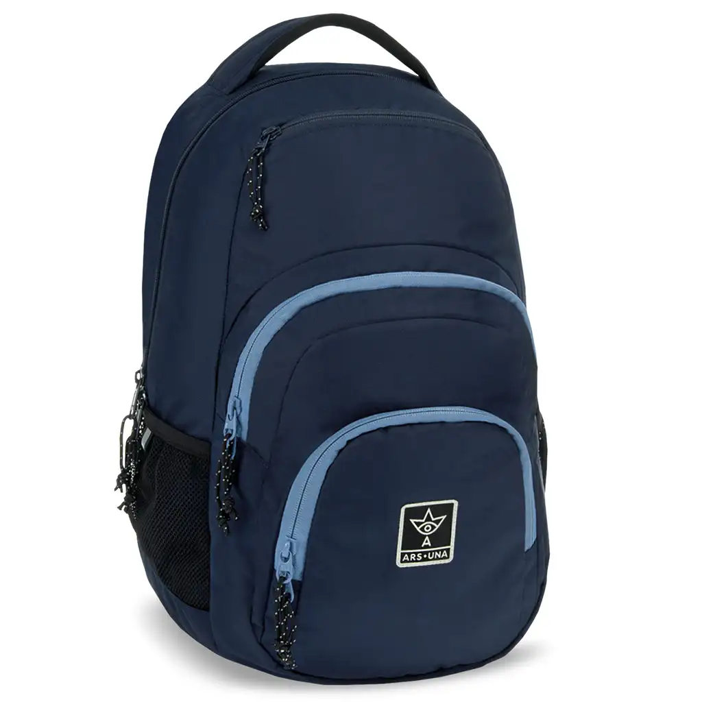 Ars Una: Navy sötétkék AU-2 iskolatáska, hátizsák 32x46x22cm kép 1