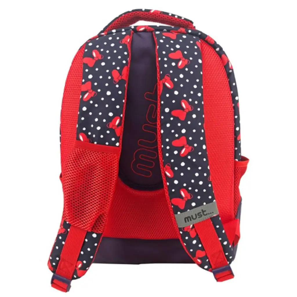 Must: Minnie egeres sötétkék-piros iskolatáska, hátizsák 32x18x43cm kép 2