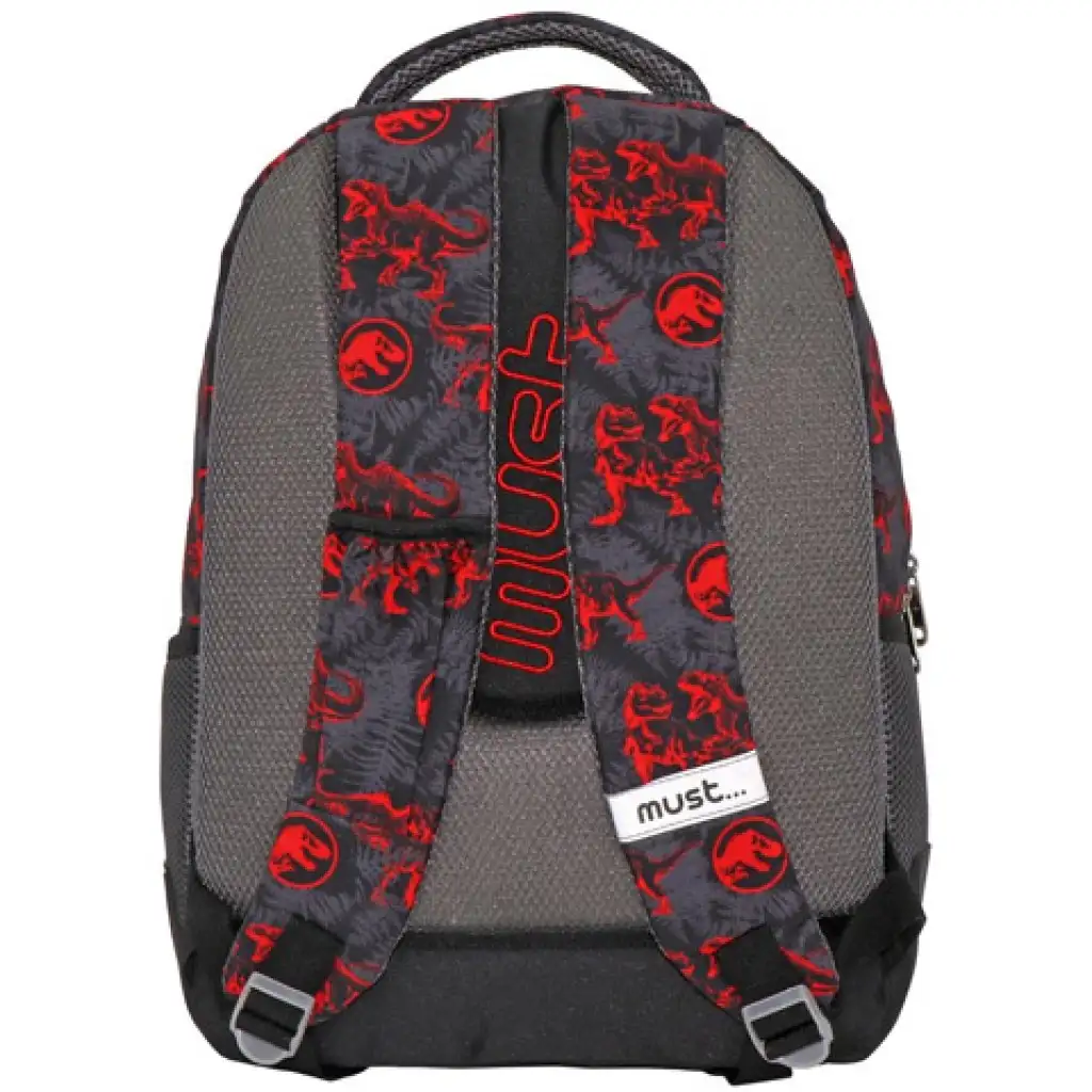 Must: Jurassic World T-rex lekerekített ergonomikus iskolatáska 33x18x43cm kép 2