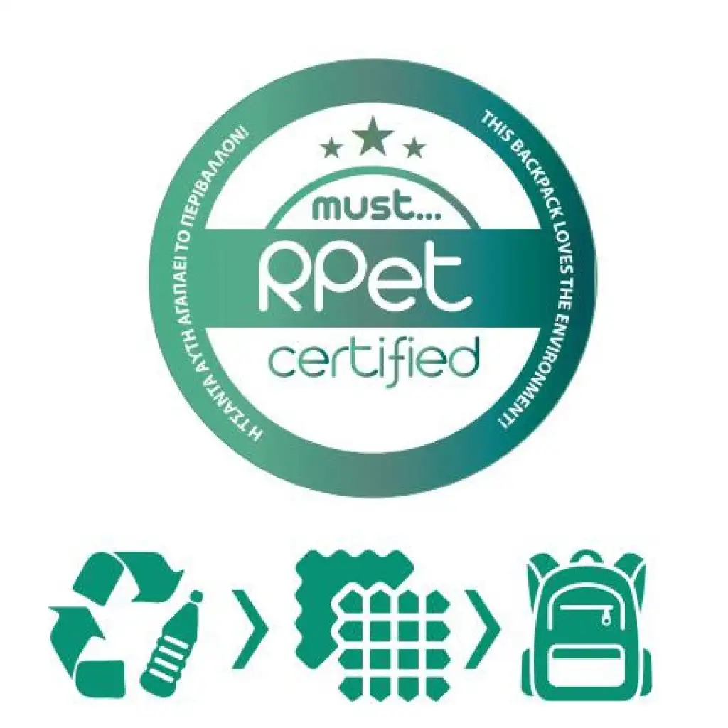 Must: Lekerekített világos piros négyrekeszes iskolatáska, hátizsák 32x17x42cm kép 2