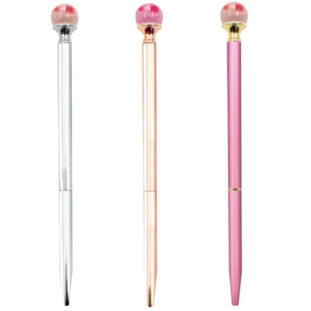 Golyóstoll üveggolyó véggel, szárított virággal többféle változatban 1db