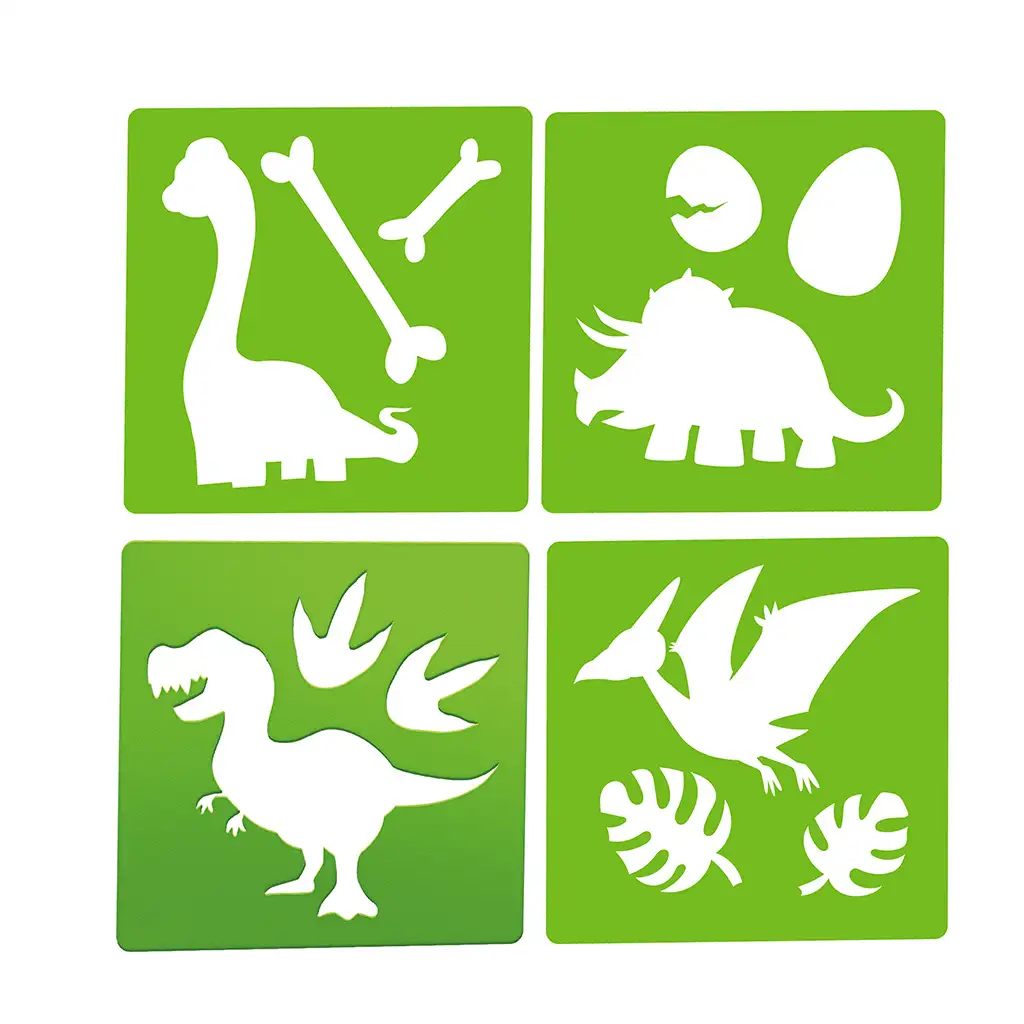 World of Dinosaur: Aszfaltkréta szett dinoszauruszos sablonnal kép 3