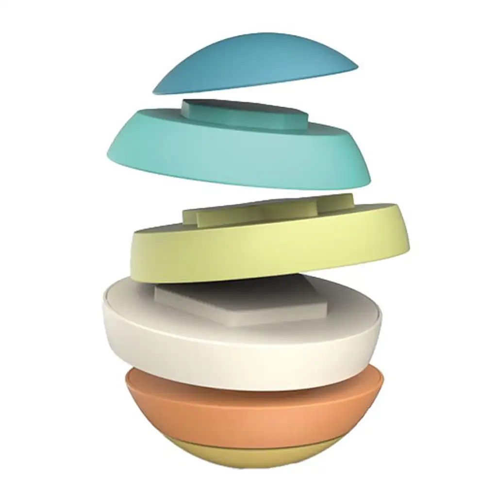 Labda 6db-os toronyépítő játék 12cm kép 2