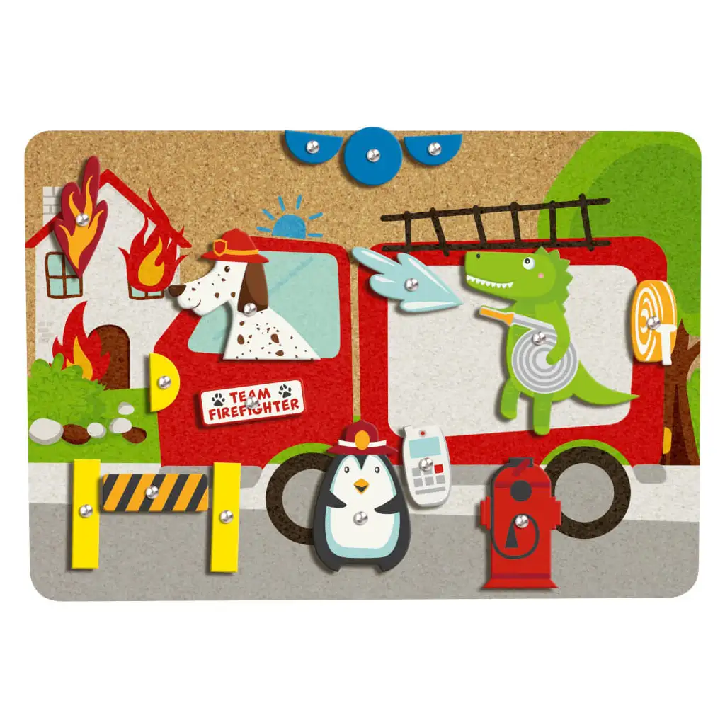 LENA: Kalapálós parafatábla játékszett - Tűzoltóság kép 2