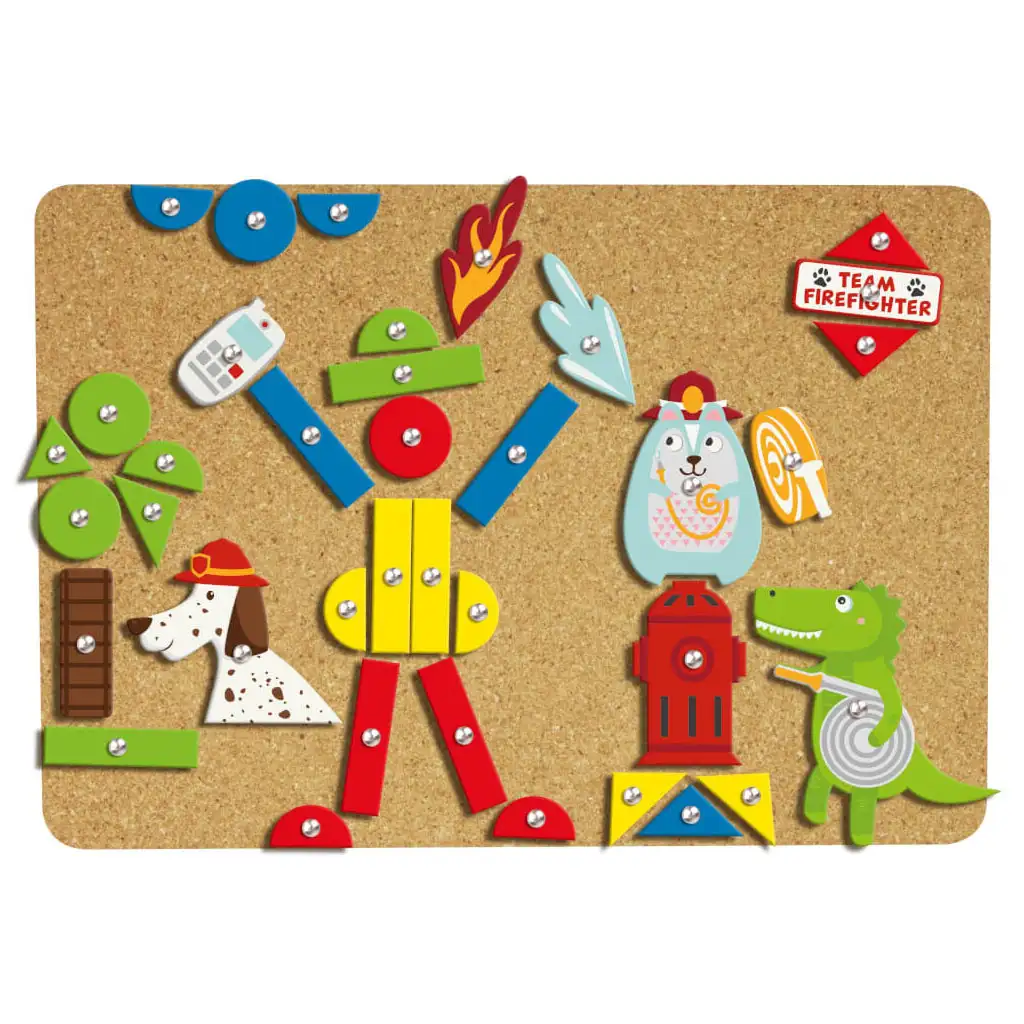 LENA: Kalapálós parafatábla játékszett - Tűzoltóság kép 3