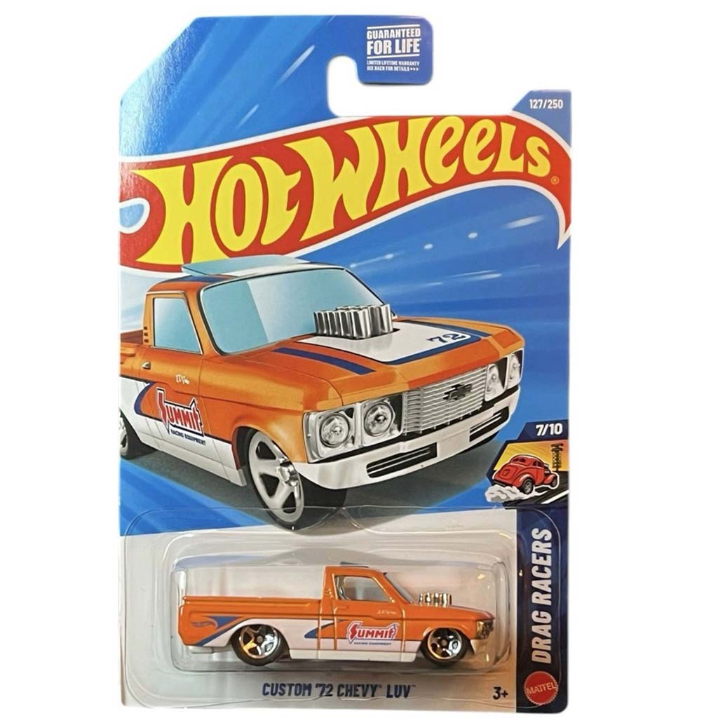 Hot Wheels: Custom '72 Chevy Luv narancssárga-fehér kisautó 1/64 – Mattel kép 1