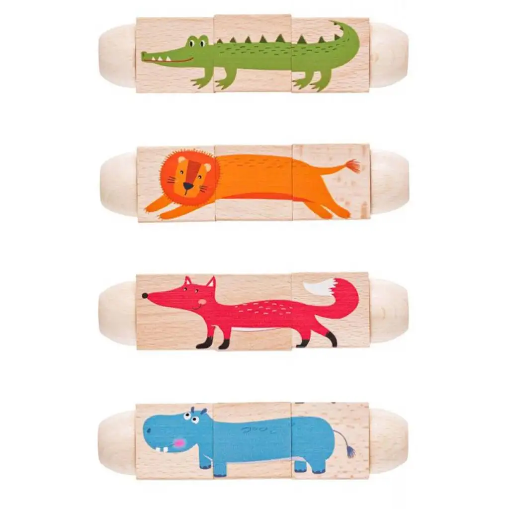 Állatos kocka kirakó fajáték - Woodyland kép 2