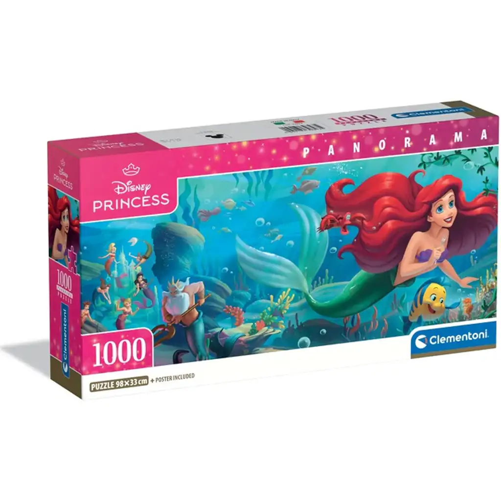 Disney - A kis hableány 1000db-os panoráma puzzle poszterrel - Clementoni
