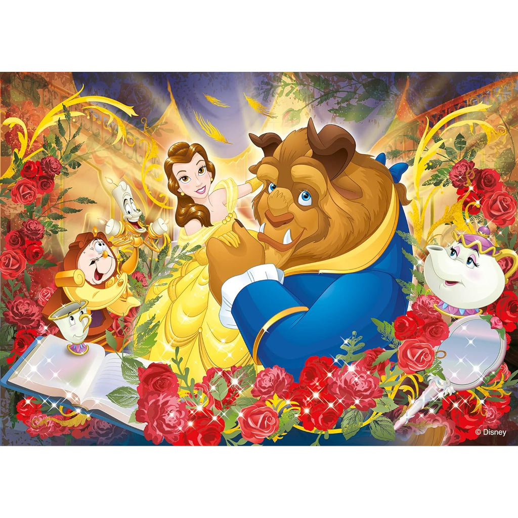 A szépség és a szörnyeteg 2 az 1-ben 108db-os puzzle és színező 50x35cm - Lisciani kép 2