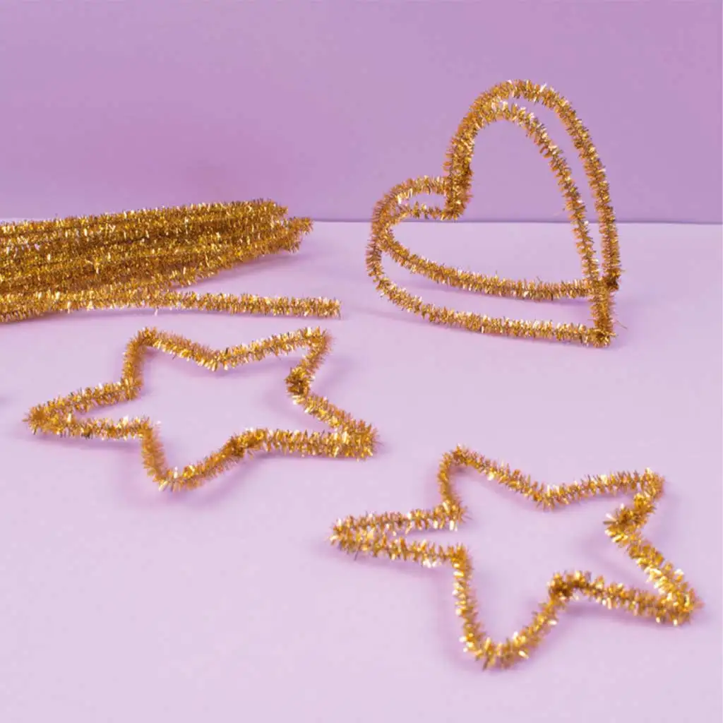 PlayBox: Arany színű zsenília szálak 100db 6mm kép 2