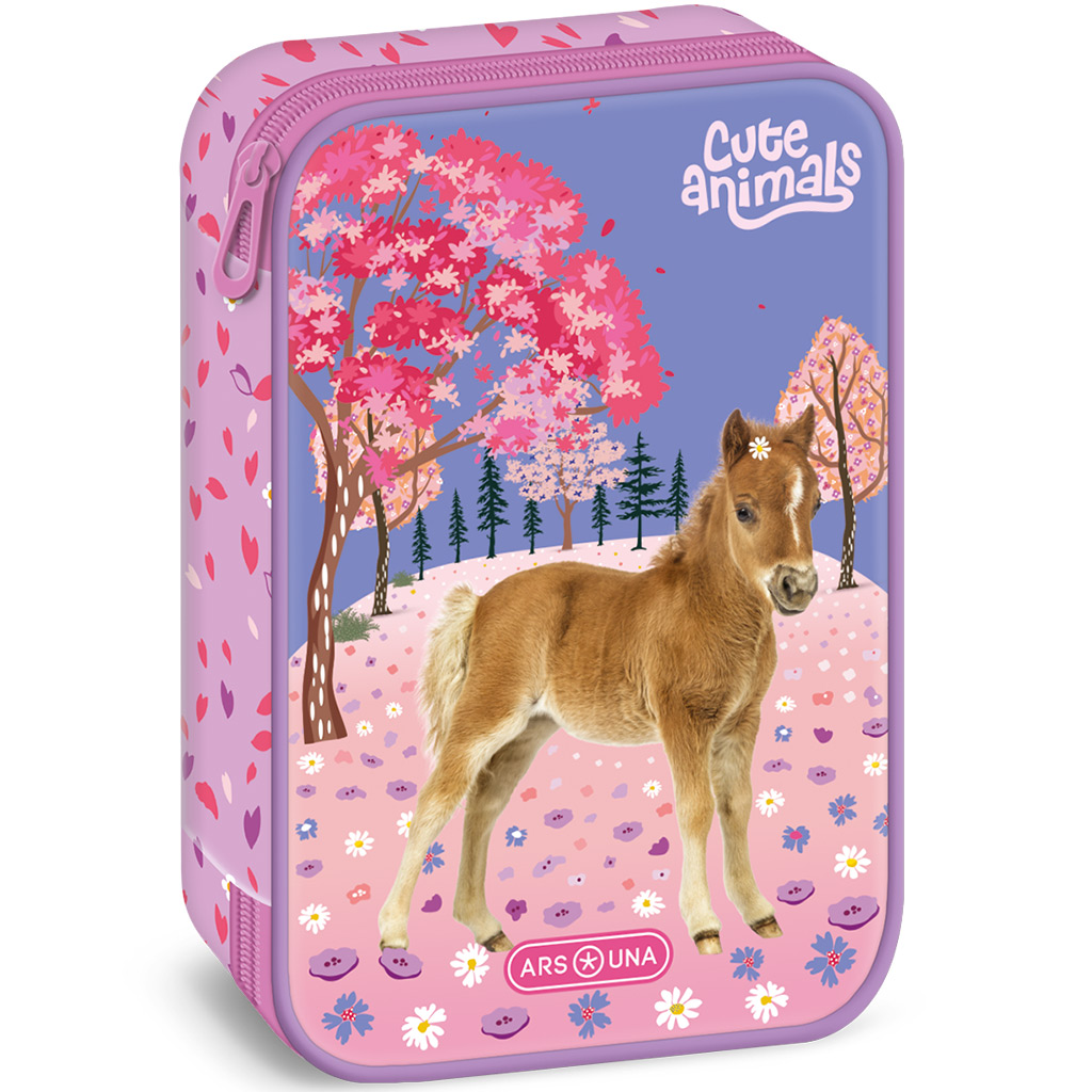 Ars Una: Cute Animals lovas többszintes tolltartó 15,5x22,5x4,5cm kép 1