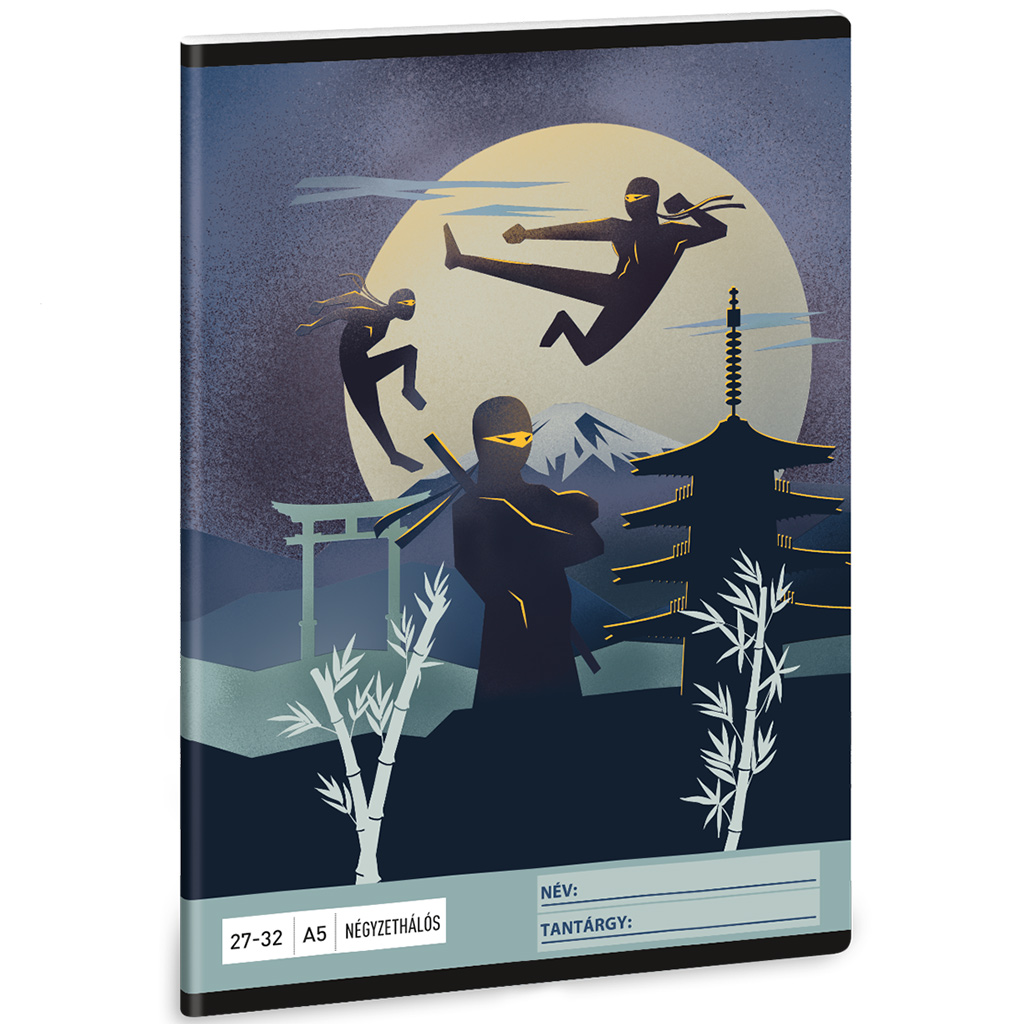 Ars Una: Ninjas in the dark mintás kockás füzet A/5 27-32 kép 1