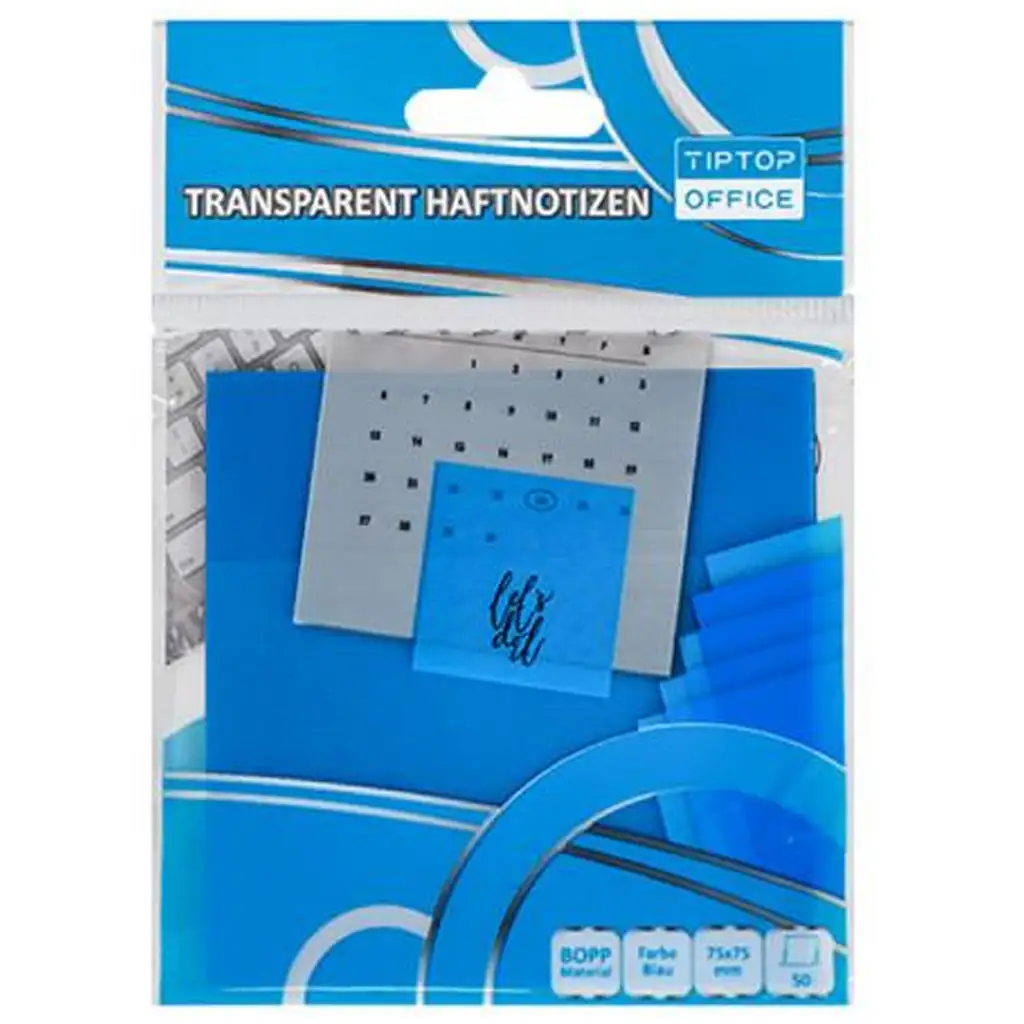 Spirit: Áttetsző kék öntapadós oldaljelölő 75x75mm