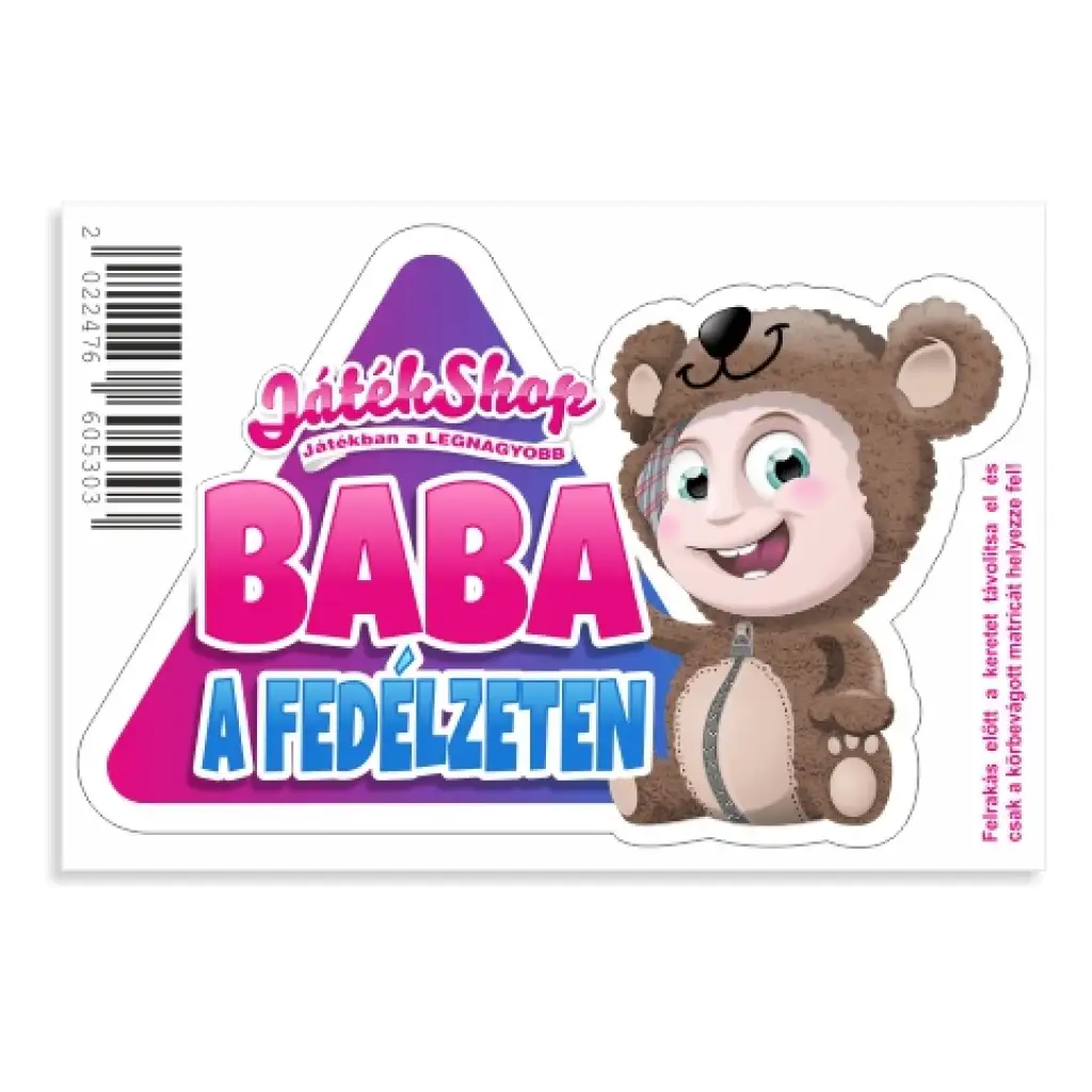 Baba a fedélzeten matrica kép 1