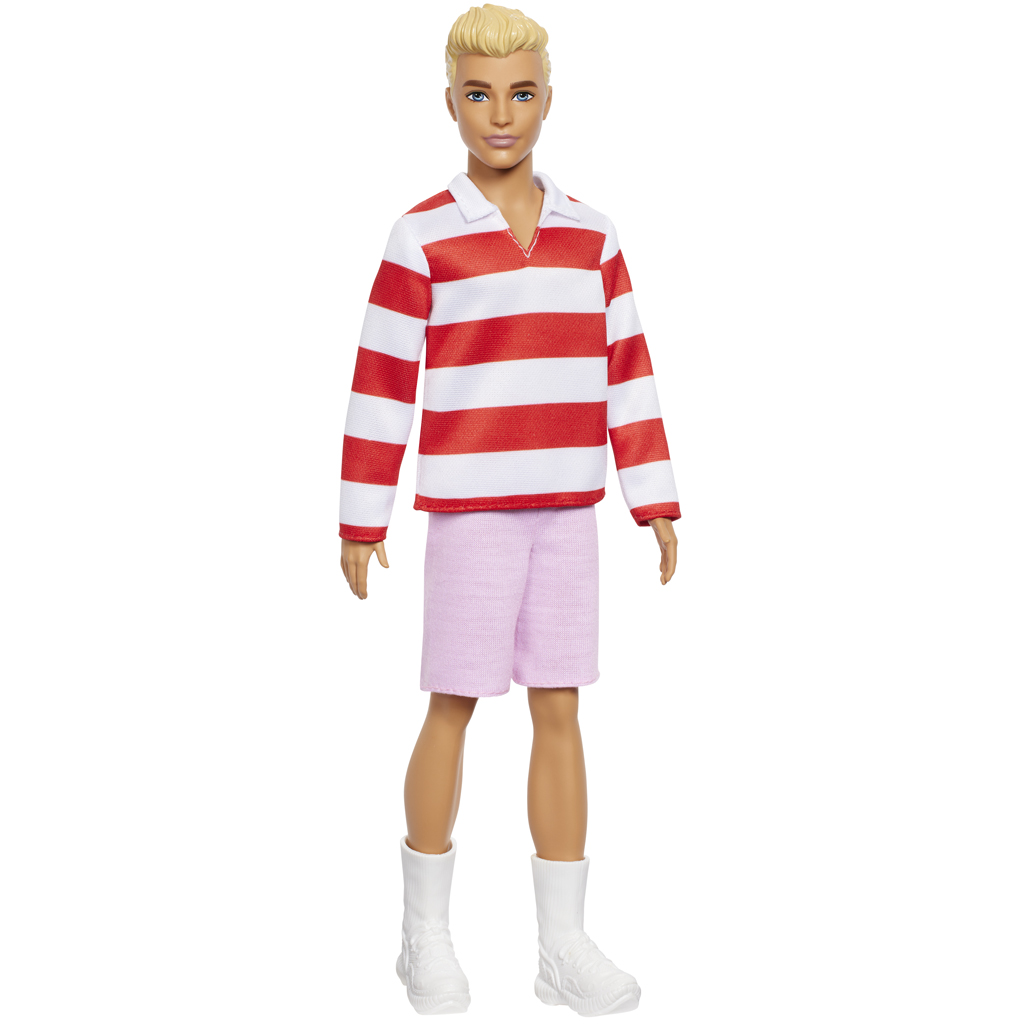 Barbie: Fashionista stílusos Ken baba csíkos pulcsiban - Mattel