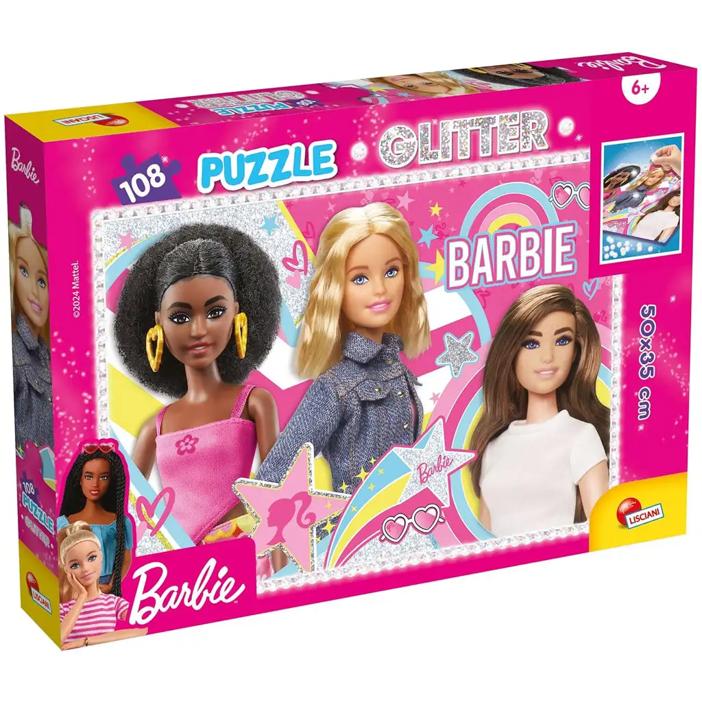 Barbie legjobb barátnők 108db-os glitter puzzle 50x35cm - Lisciani