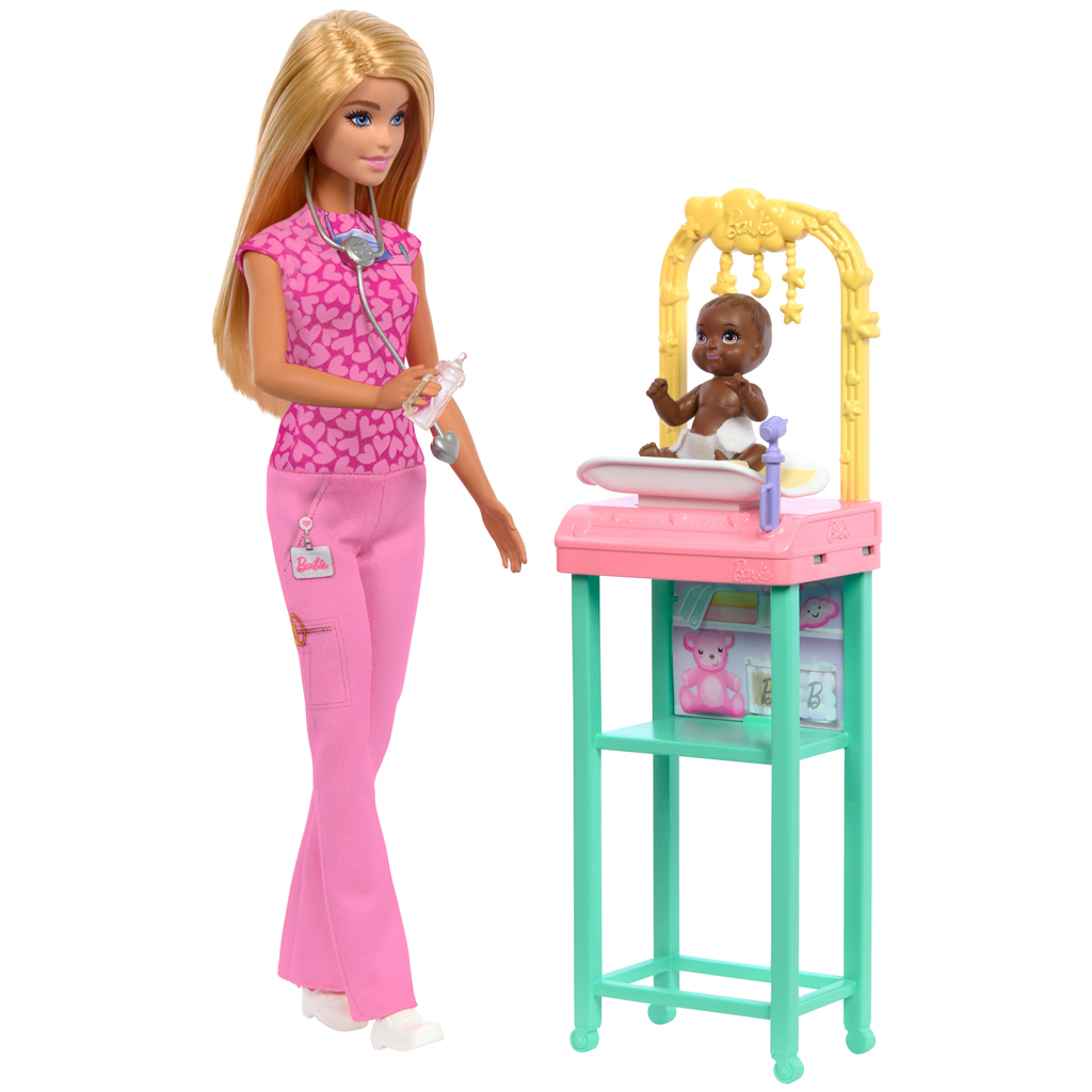 Barbie szőke hajú gyerekorvos karrierbaba játékszett - Mattel kép 5