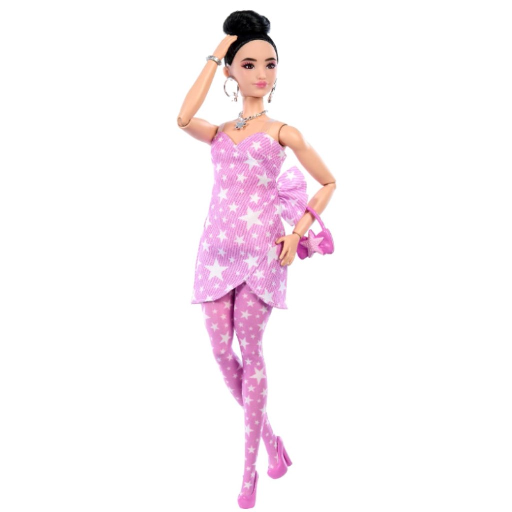 Barbie: Trendi barátnők baba csillagos ruhaszettben - Mattel kép 2