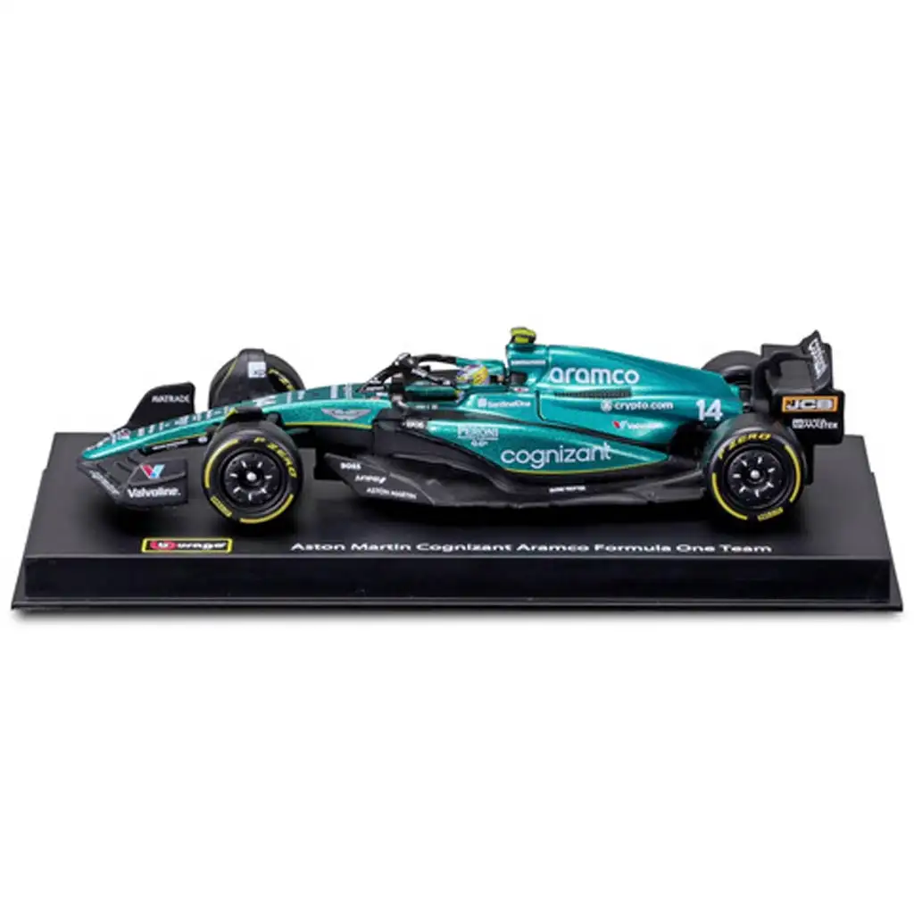 Bburago: Aston Martin AMR23 F1 versenyautó fém autómodell 1/43 (Fernando Alonso #14, sisakos változat) kép 3