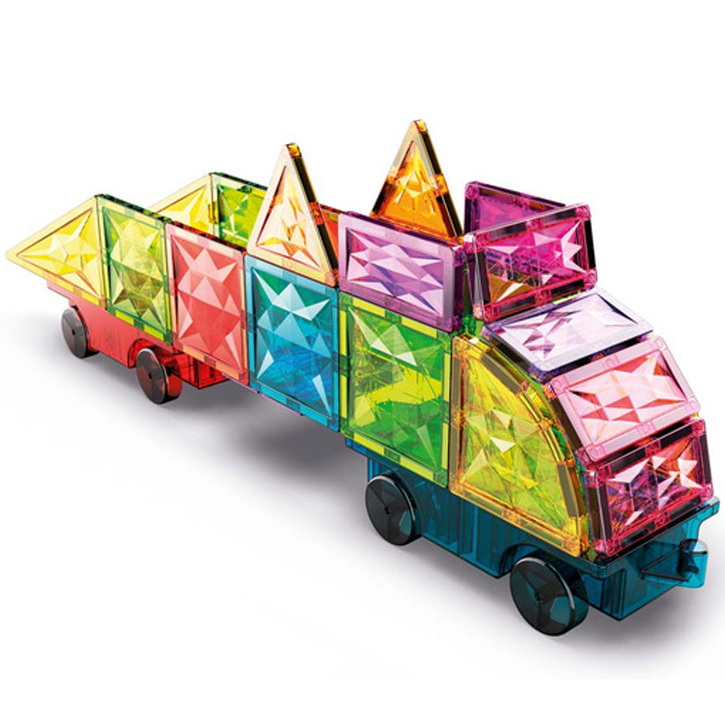 Geomag: Magnetic Tiles Gems jáművek mágneses építőkocka 24db-os szett kép 3