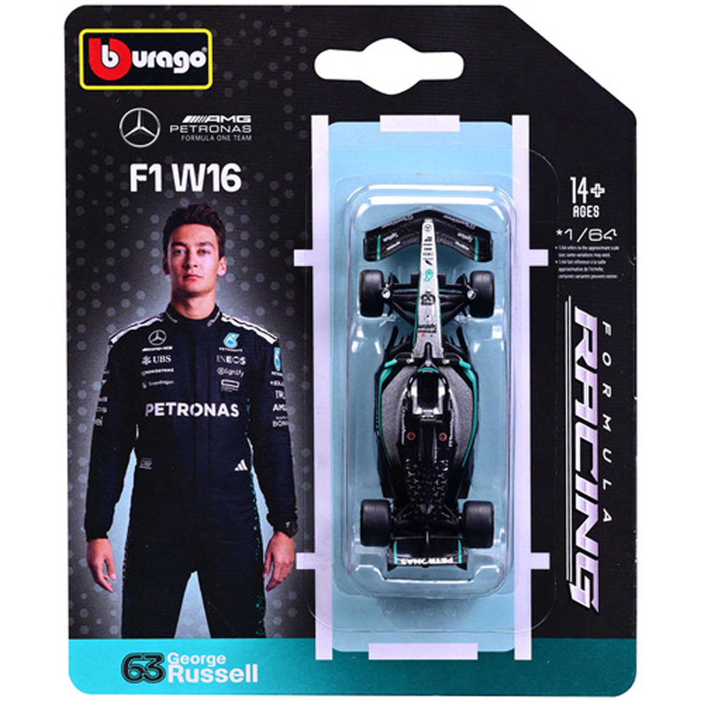 Bburago: Mercedes-AMG Petronas F1 W16 Hamilton F1 (2025/) versenyautó fém autómodell 1/64 (Lewis Hamilton #44) kép 1