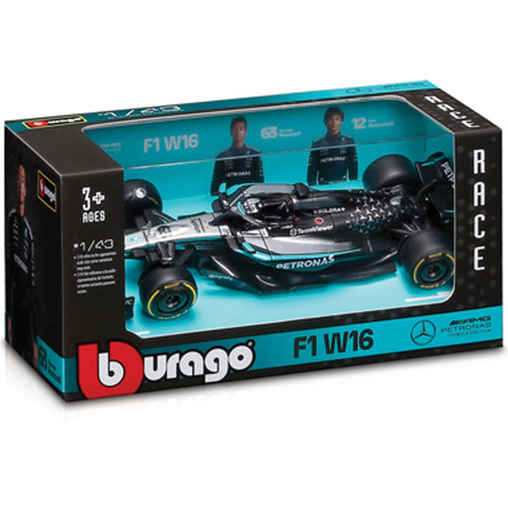 Bburago: Mercedes-AMG Petronas F1 W16 Russell F1 versenyautó fém autómodell 1/43 (George Russell #63) kép 1