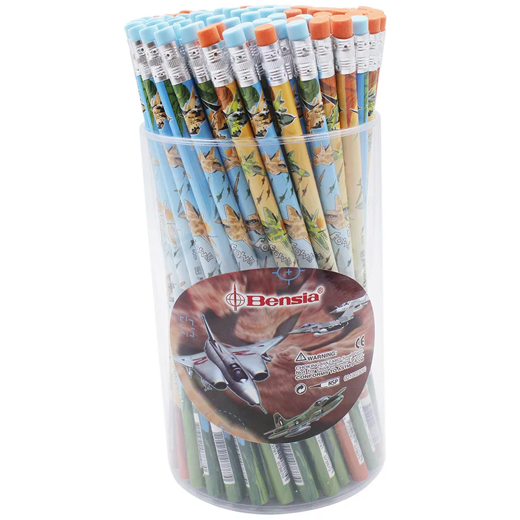 Ico: Bensia repülő mintás grafitceruza radírral többféle változatban 1db