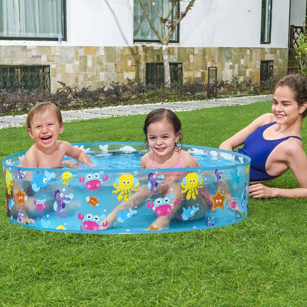 Bestway: Fill 'N Fun Sparkling Sea tengeri állatos merevfalú pancsolómedence, Ø 122 x 25 cm kép 2