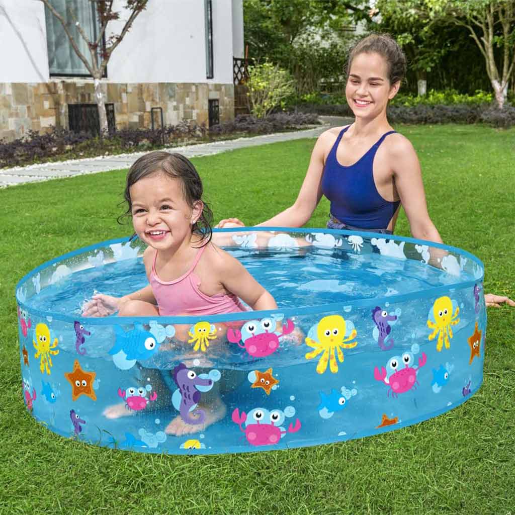 Bestway: Fill 'N Fun Sparkling Sea tengeri állatos merevfalú pancsolómedence, Ø 122 x 25 cm kép 3