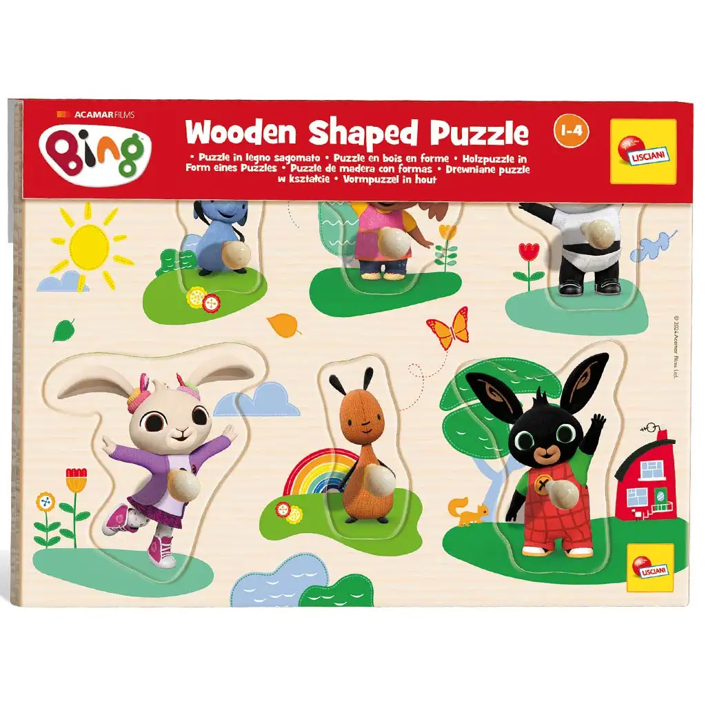 Bing és barátai 6db-os fa formaillesztő puzzle - Lisciani