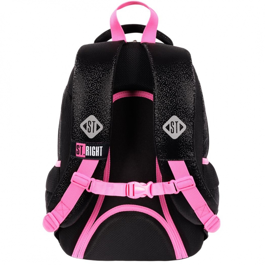 St.Right Black Glitter iskolatáska, hátizsák BP26 39x27x17cm kép 2