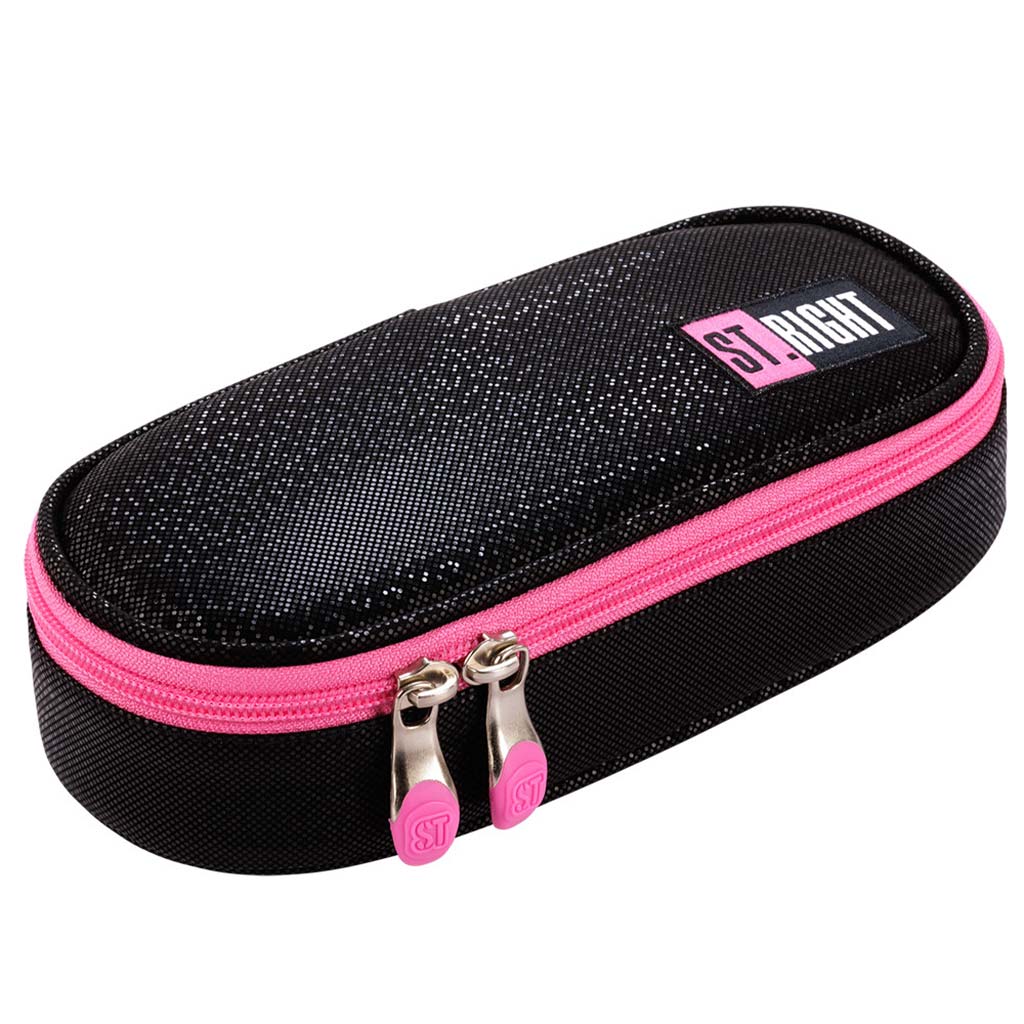 St.Right Black Glitter ovális tolltartó PC01 23x9,5x6cm