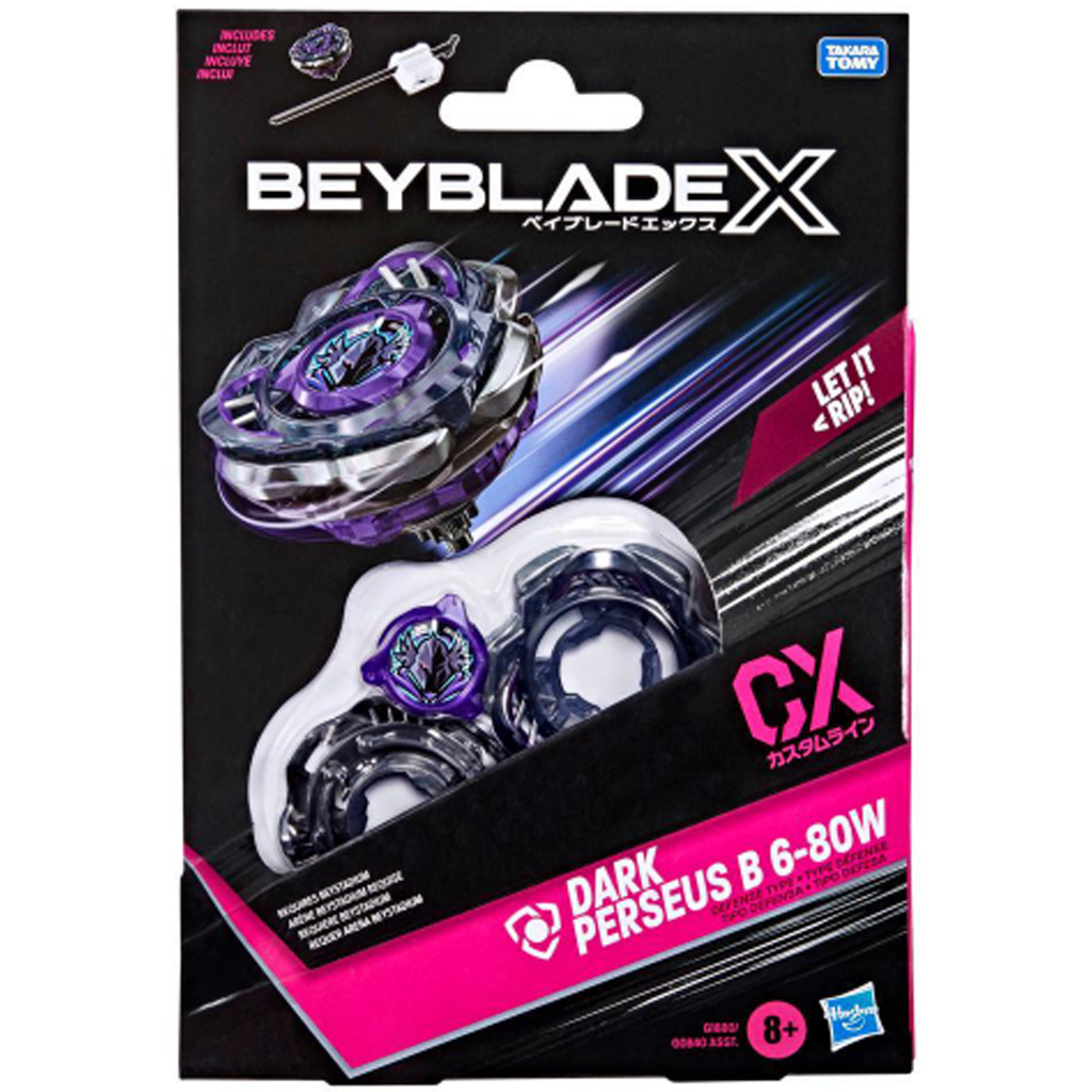 Beyblade X Starter pack: Dark Perseus B 6-80W CX pörgettyű kezdőszett - Hasbro