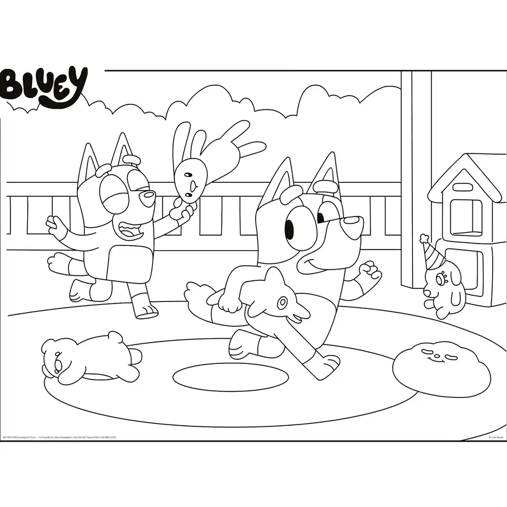 Bluey 2 az 1-ben 60db-os puzzle és színező 50x35cm - Lisciani kép 3