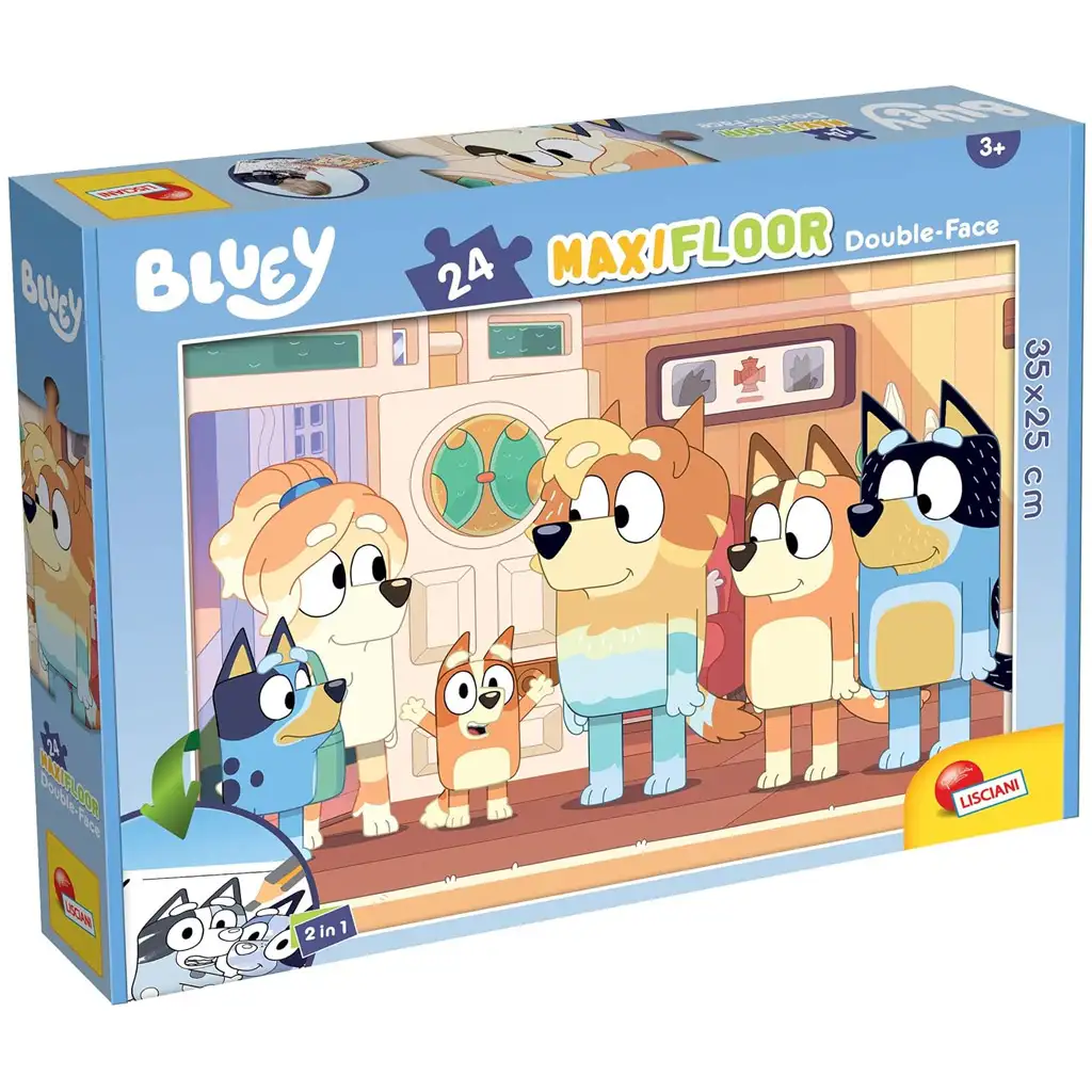Bluey és barátai 2 az 1-ben 24db-os maxi padló puzzle és színező 35x25cm - Lisciani