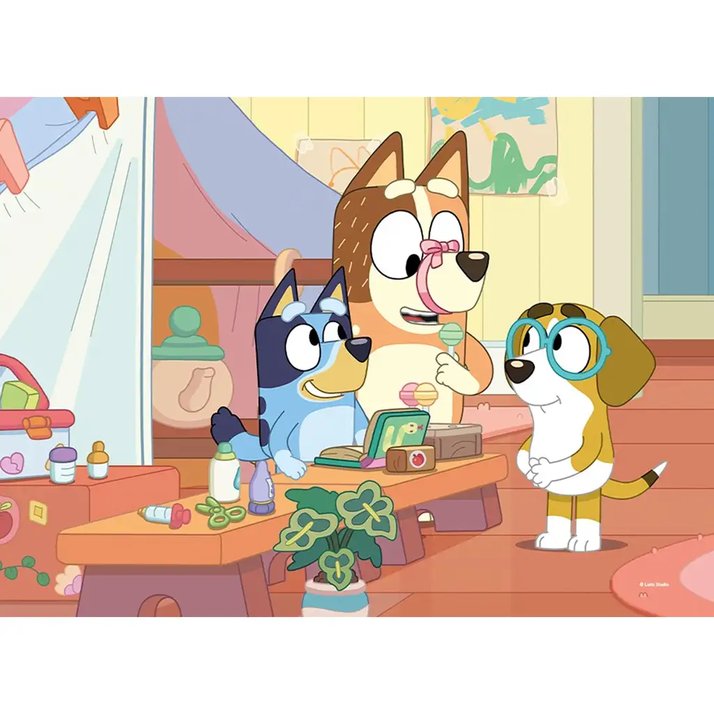 Bluey és barátai 2 az 1-ben 4x48db-os maxi padló puzzle és színező 35x25cm - Lisciani kép 2