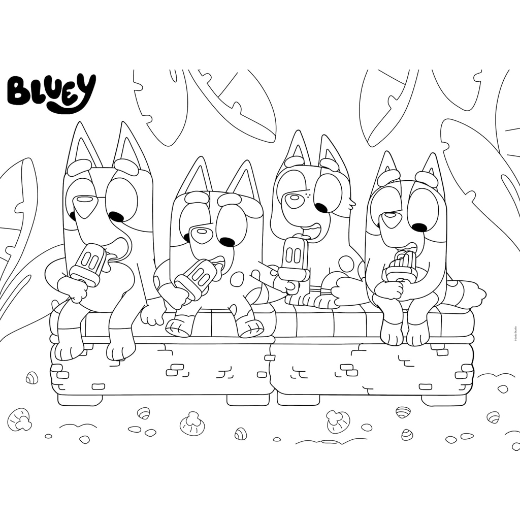 Bluey nyaraláson 2 az 1-ben 24db-os Eco maxi puzzle és színező 70x50cm - Lisciani kép 3