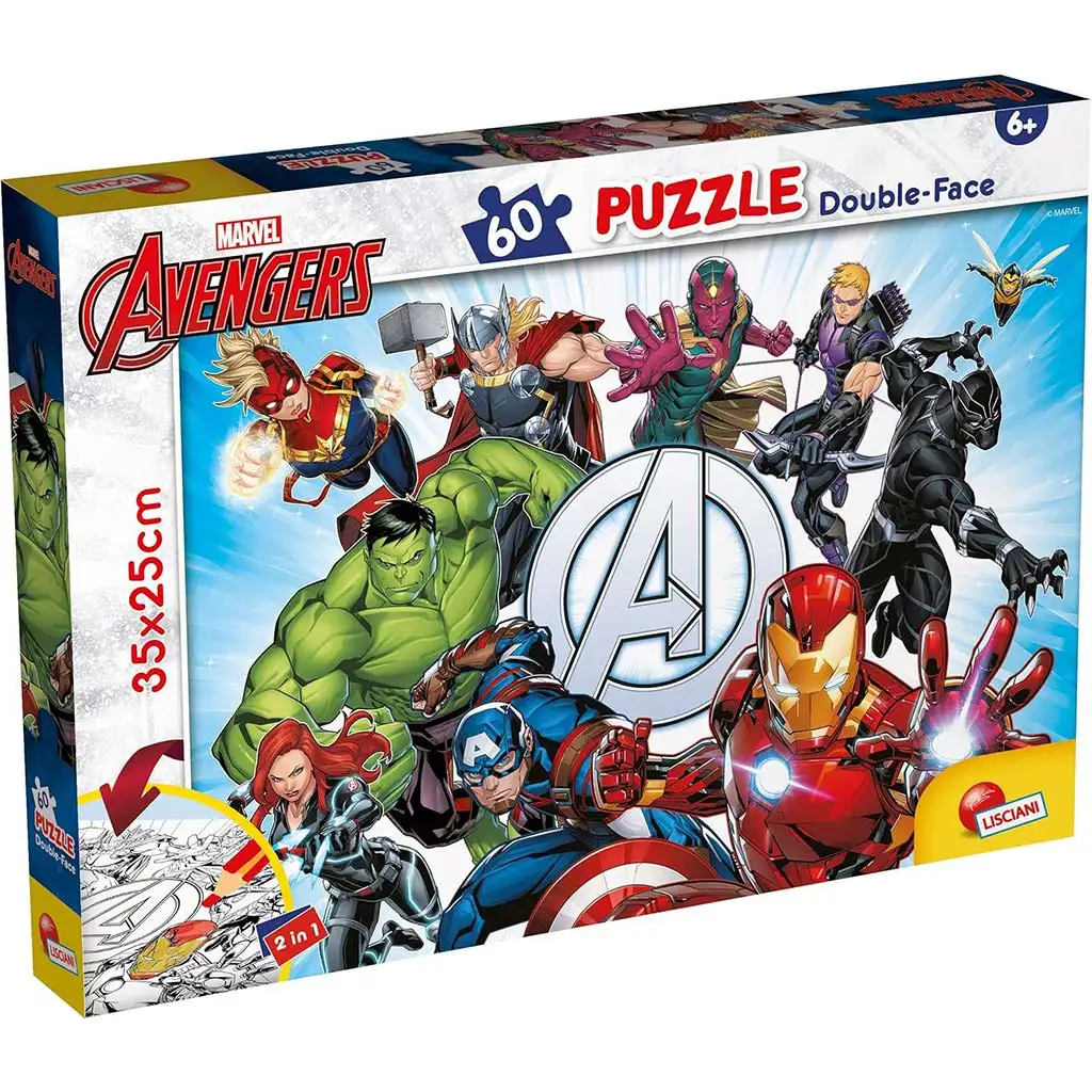 Bosszúállók 2 az 1-ben 60db-os puzzle és színező 35x25cm - Lisciani