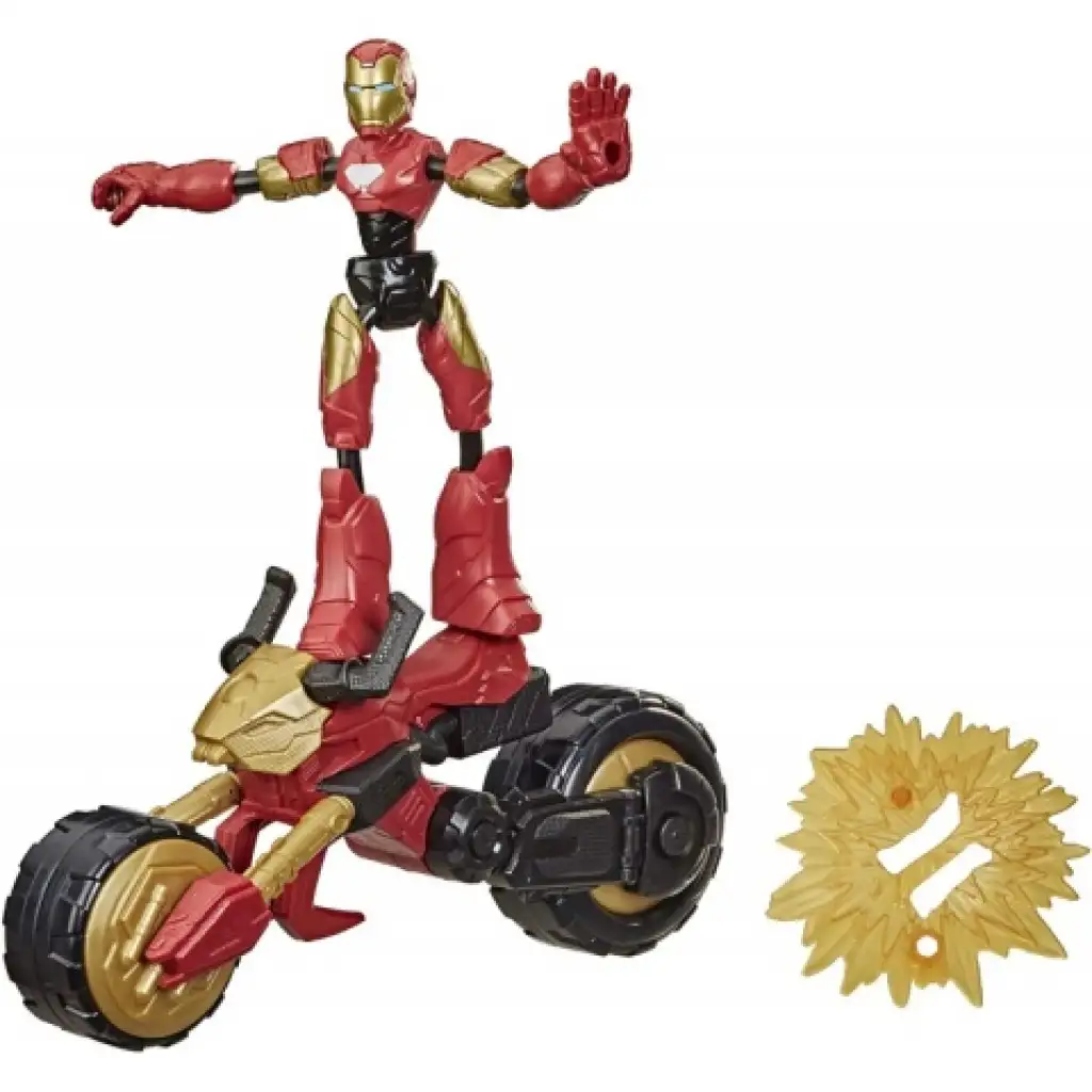 Bosszúállók Bend and Flex Rider Vasember figura motorral - Hasbro kép 2
