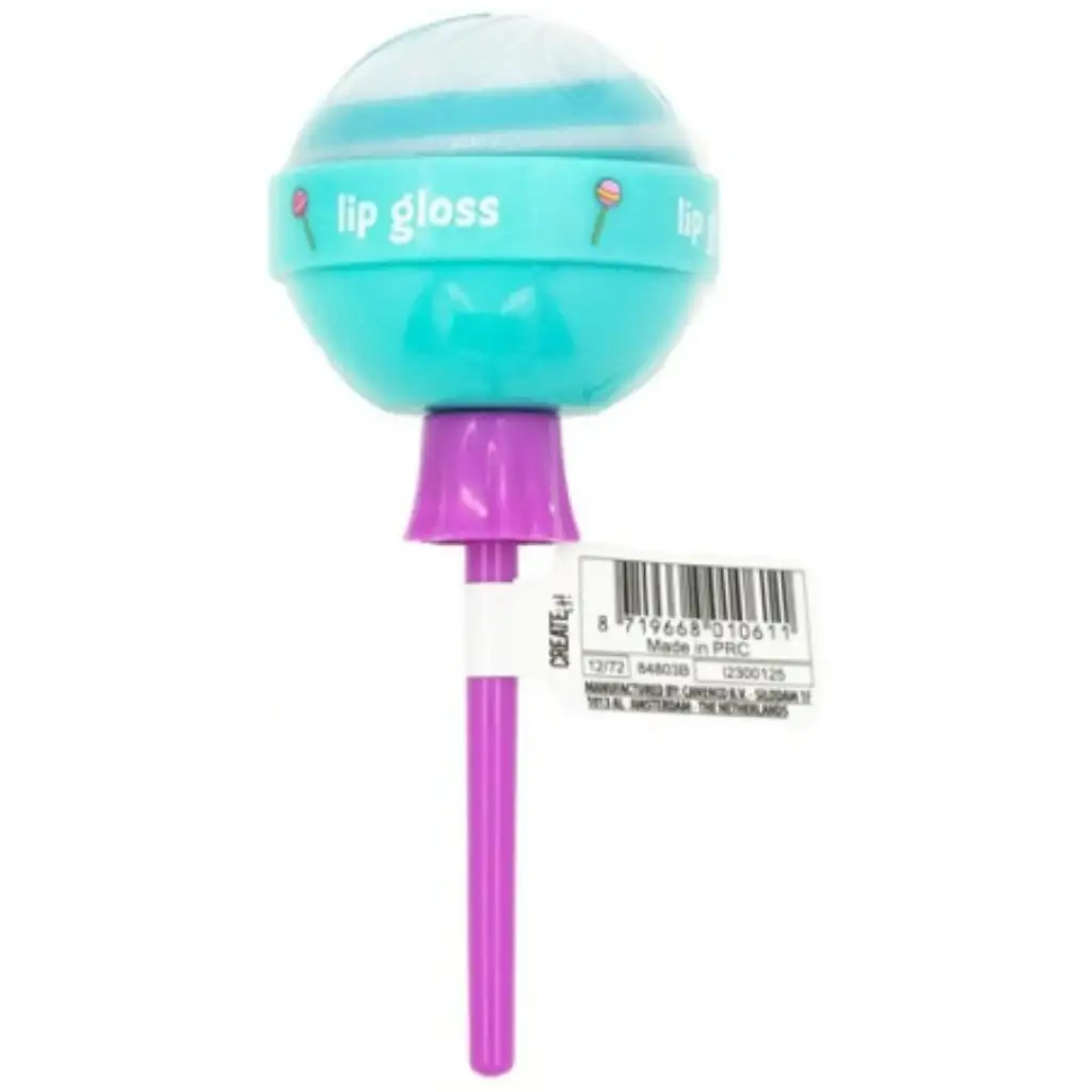 Canenco: Create It! Candy szájfény nyalóka alakú tárolóban - türkiz