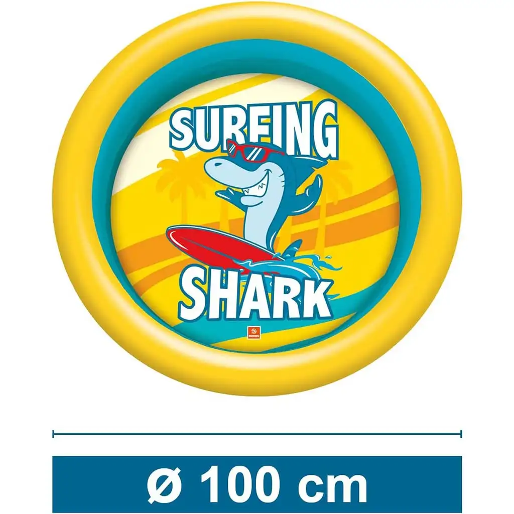 Cápa mintás felfújható 2 gyűrűs medence 100cm - Mondo Toys kép 3