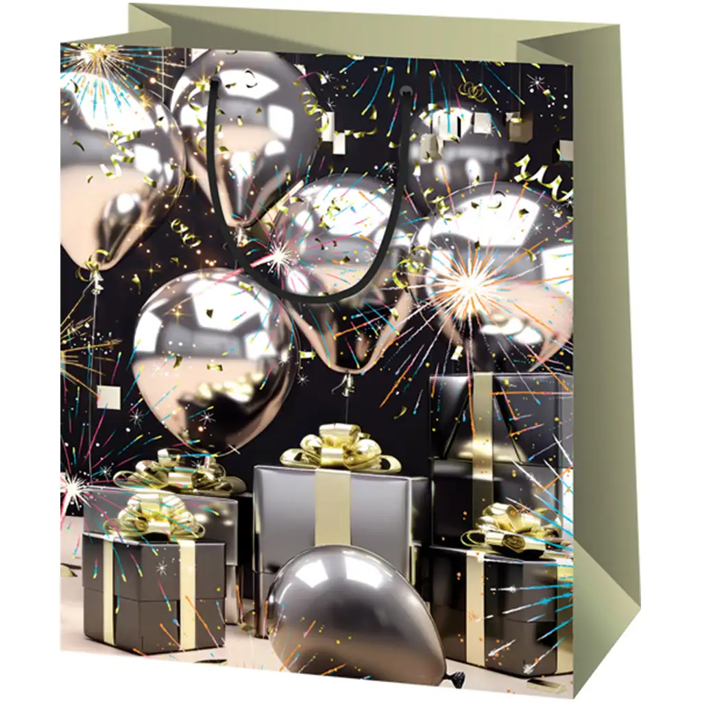 Exkluzív parti lufis nagy méretű ajándéktáska 27x14x33cm