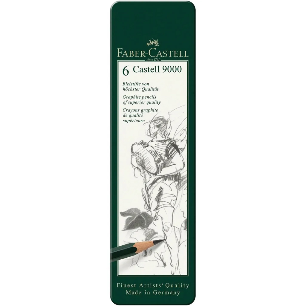 Faber-Castell: Castell 9000 Grafitceruza 6db-os szett fém dobozban