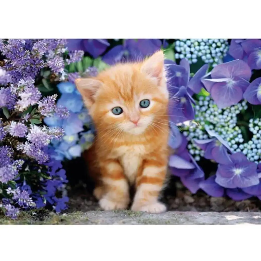 Vörös cica a virágok között 500db-os HQC kompakt puzzle - Clementoni kép 2