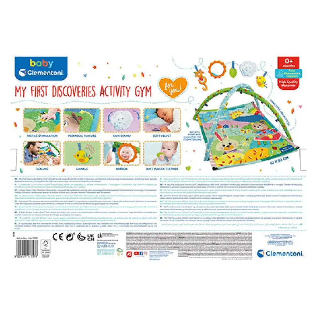 Fedezd fel! Állatos játszószőnyeg kiegészítőkkel 61x82cm - Clementoni baby kép 3