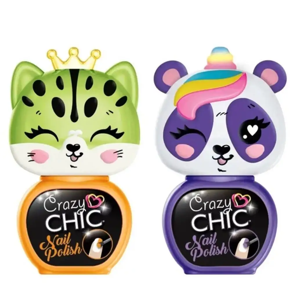 Crazy Chic: Lovely Nail körömlakk állatfigurás ecsetfejjel 2db-os sárga és rózsaszín szett - Clementoni kép 2