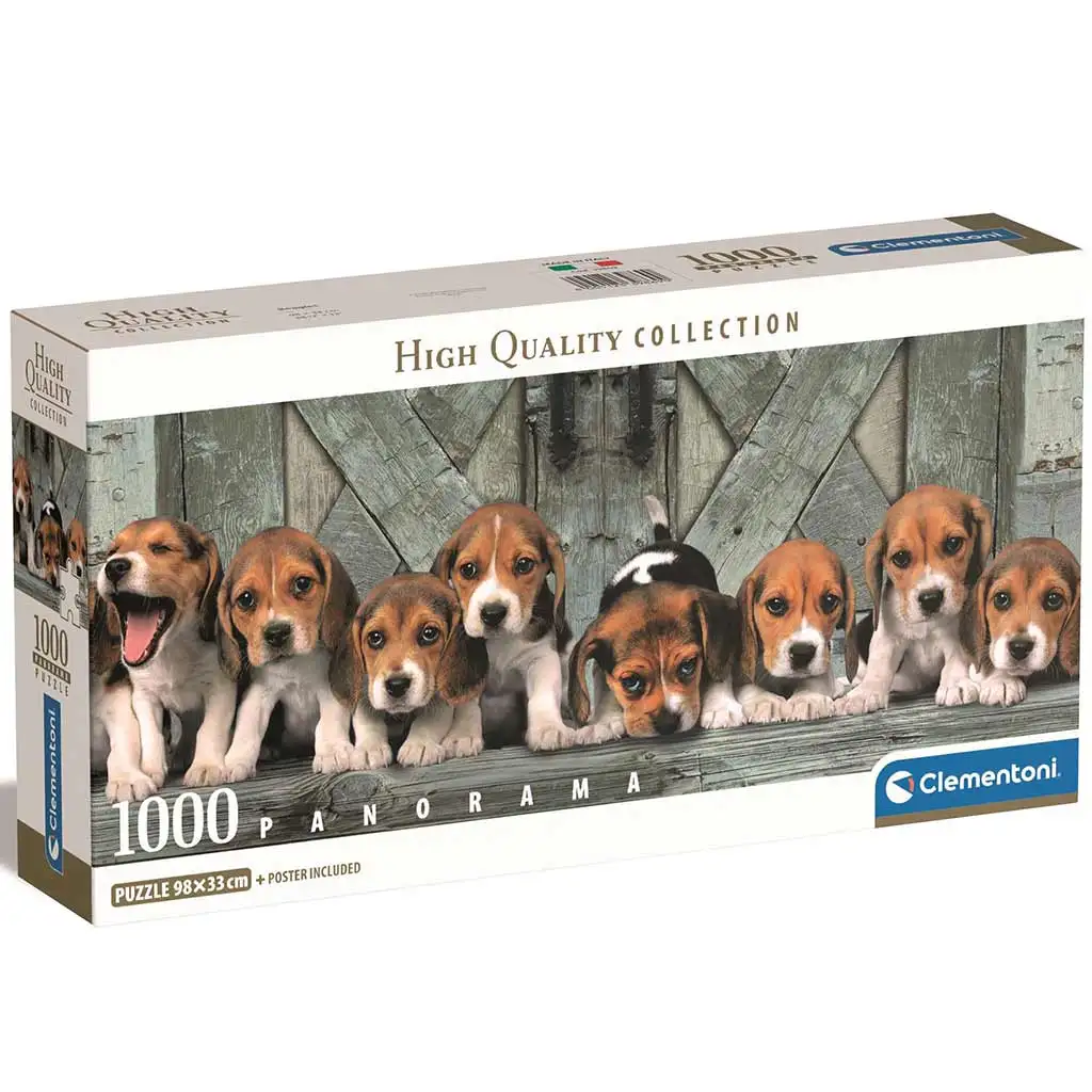 Beagle kutyusok 1000db-os panoráma puzzle 98x33cm - Clementoni