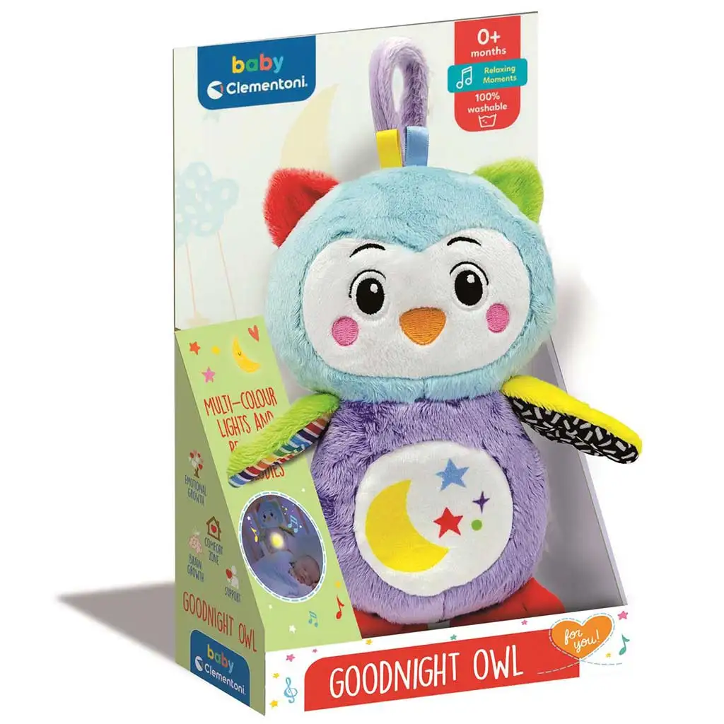 Clementoni Baby: Zenélő plüss bagoly éjszakai fénnyel
